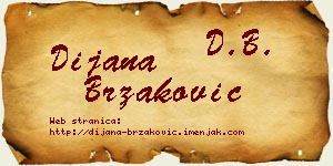 Dijana Brzaković vizit kartica